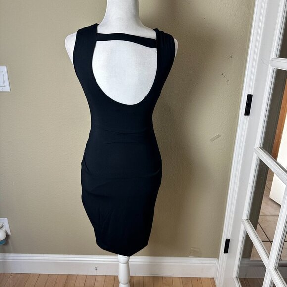 TART Black Knit Wrap Front Ruched Body Con Mini Dress Size XS - Picture 7 of 12